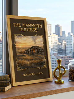 The Mammoth Hunters Classic Book Art Print by Jean Auel – framed print on a city-view windowsill