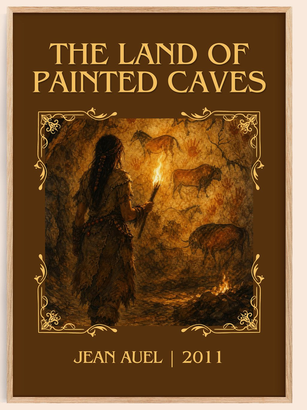 The Land of Painted Caves Classic Book Art Print by Jean Auel – book poster