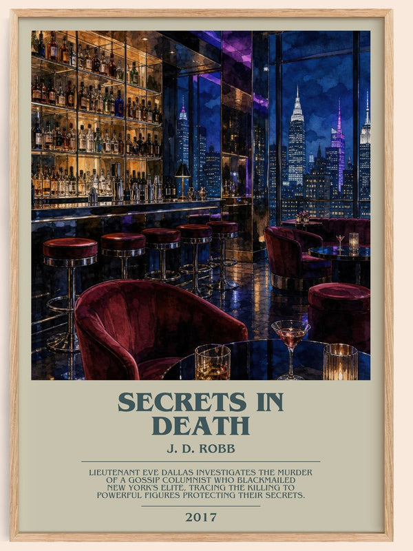 Secrets In Death bookish book poster by J. D. Robb – framed literary art print