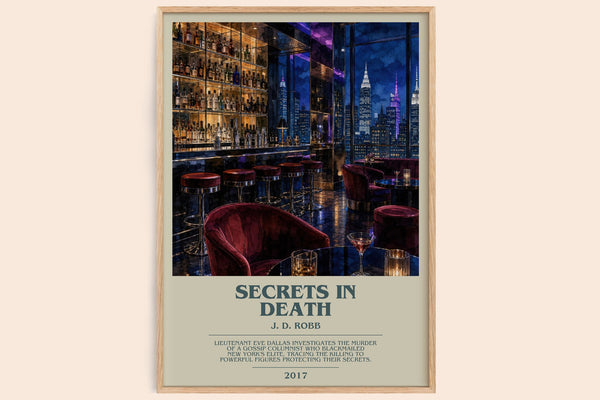 Secrets In Death bookish book poster by J. D. Robb – framed literary art print