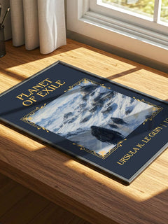 Planet of Exile Classic Book Art Print by Ursula K. Le Guin – print on a sunlit desk