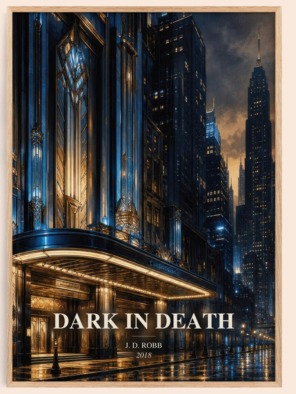Dark In Death watercolour book poster by J. D. Robb – framed literary art print