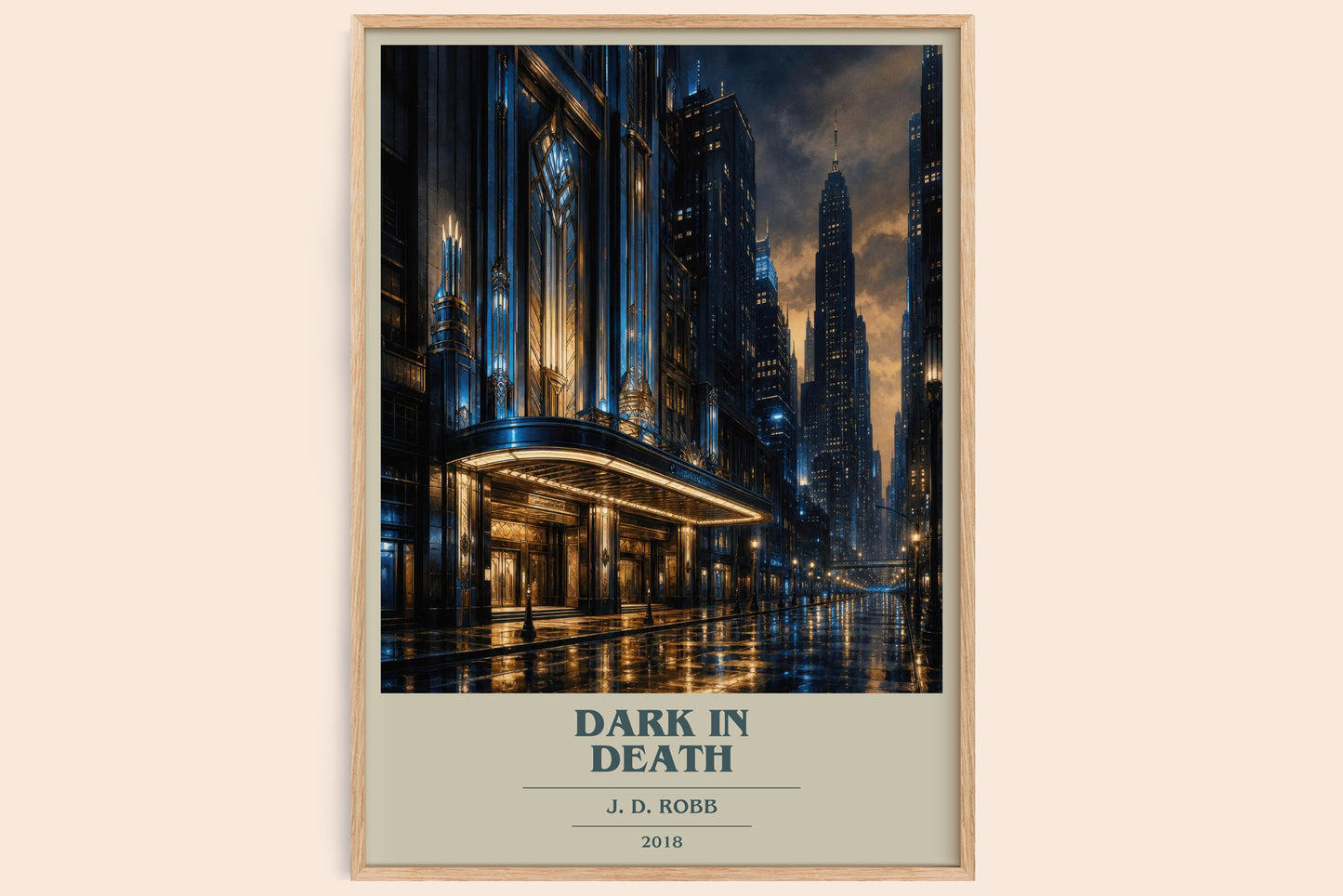 Dark In Death book cover book poster by J. D. Robb – framed literary art print