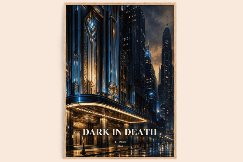 Dark In Death watercolour book poster by J. D. Robb – framed literary art print
