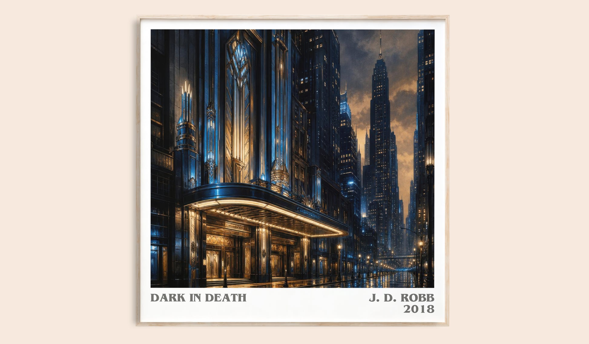 Dark In Death literary book poster by J. D. Robb – framed literary art print