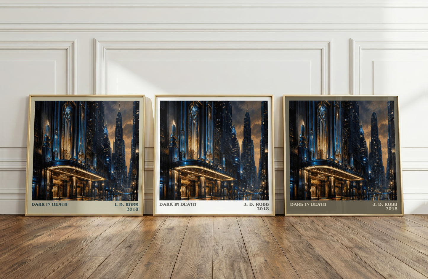 Dark In Death literary art print colour and style options – J. D. Robb book art