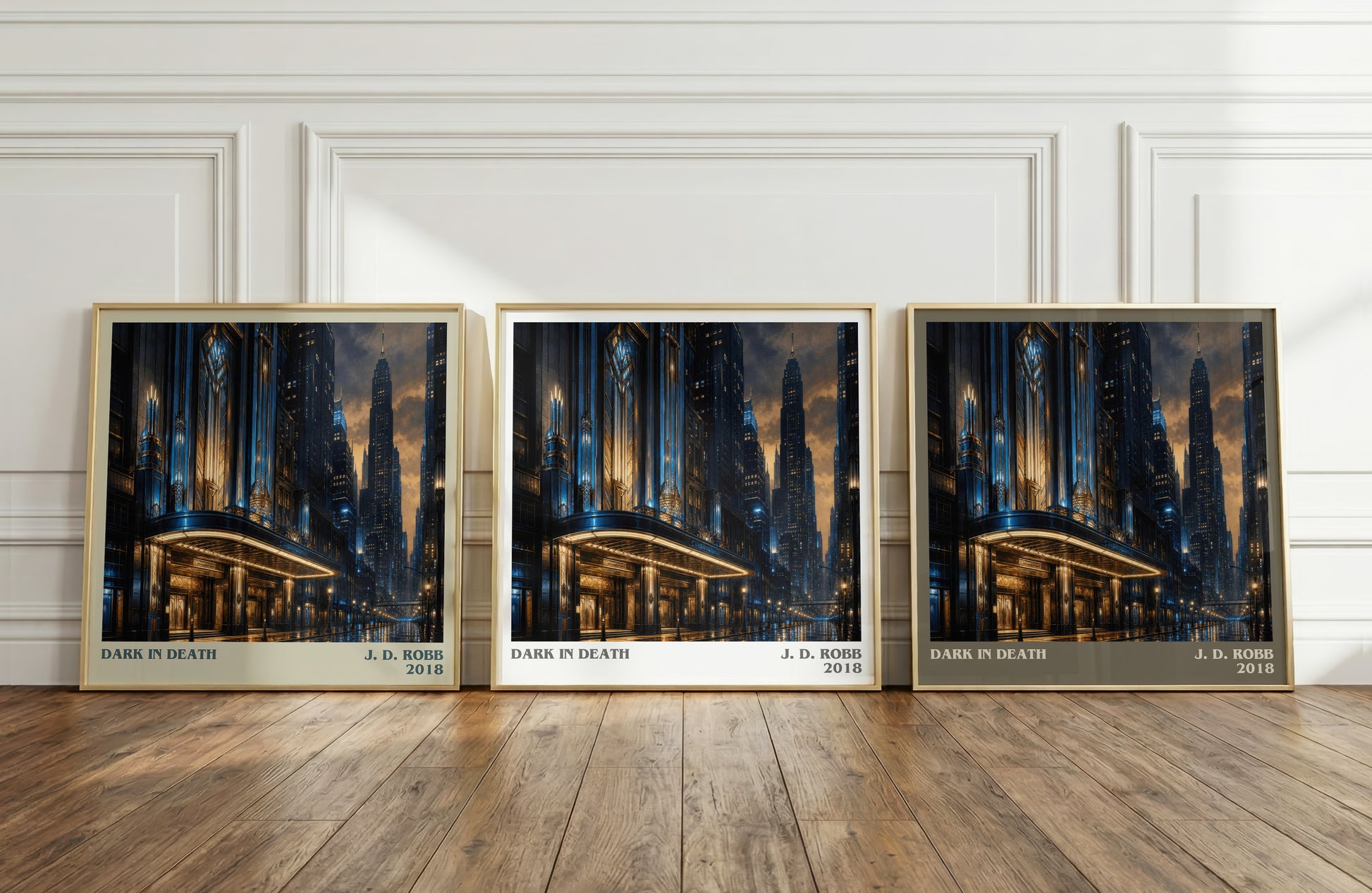 Dark In Death literary art print colour and style options – J. D. Robb book art