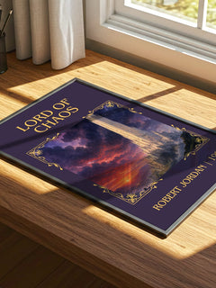 Lord of Chaos Classic Book Art Print by Robert Jordan – print on a sunlit desk