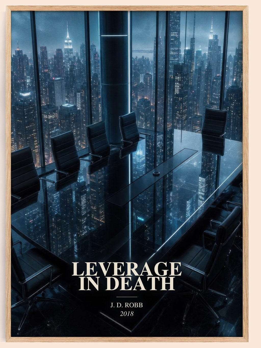 Leverage In Death watercolour book poster by J. D. Robb – framed literary art print