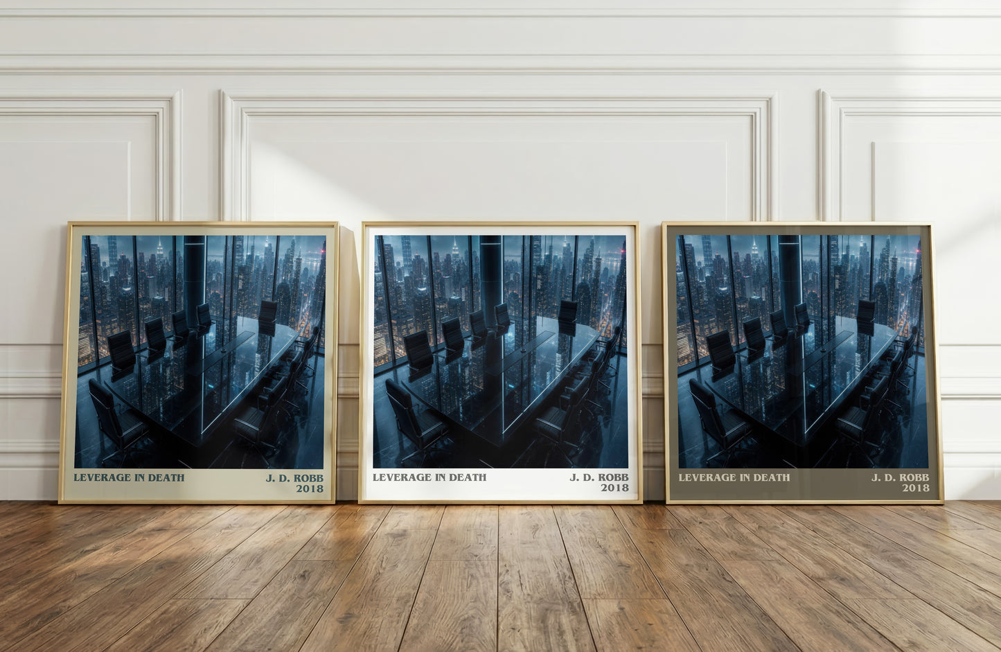Leverage In Death literary art print colour and style options – J. D. Robb book art