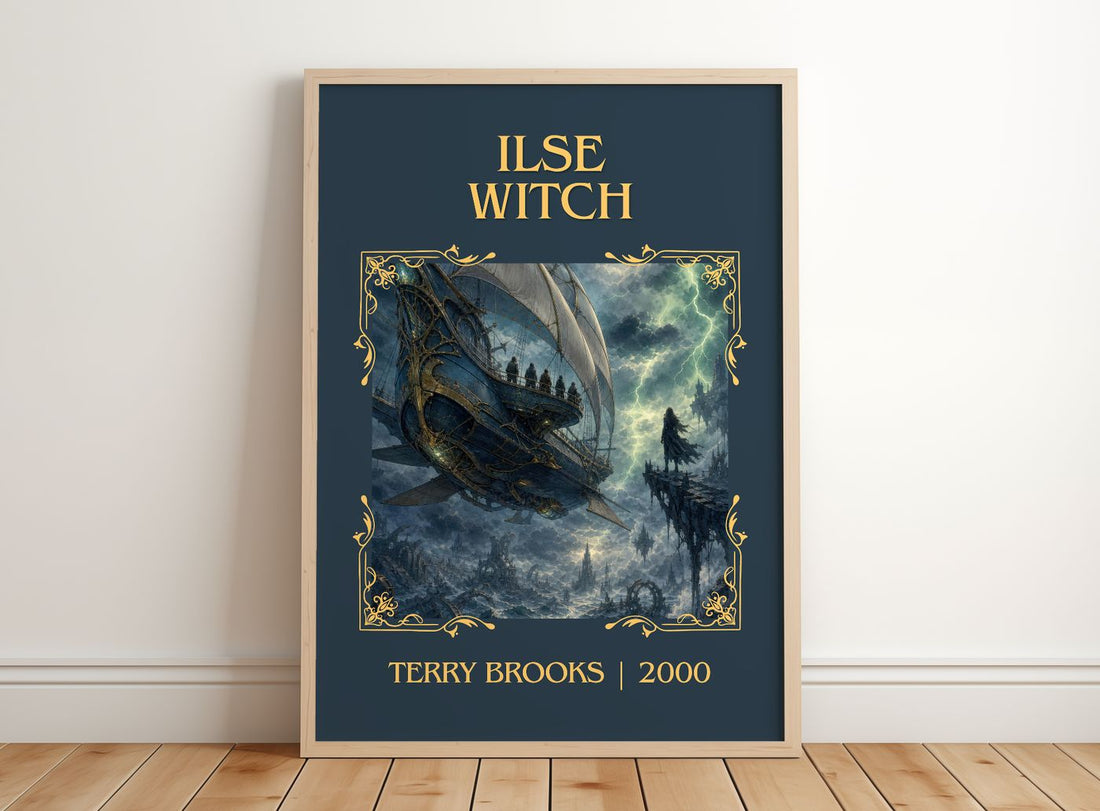 Ilse Witch Classic Book Art Print by Terry Brooks – framed print leaning on a wooden floor