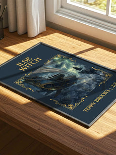 Ilse Witch Classic Book Art Print by Terry Brooks – print on a sunlit desk