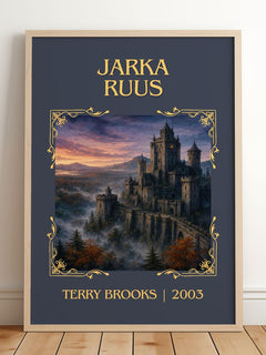 Jarka Ruus Classic Book Art Print by Terry Brooks – framed print leaning on a wooden floor