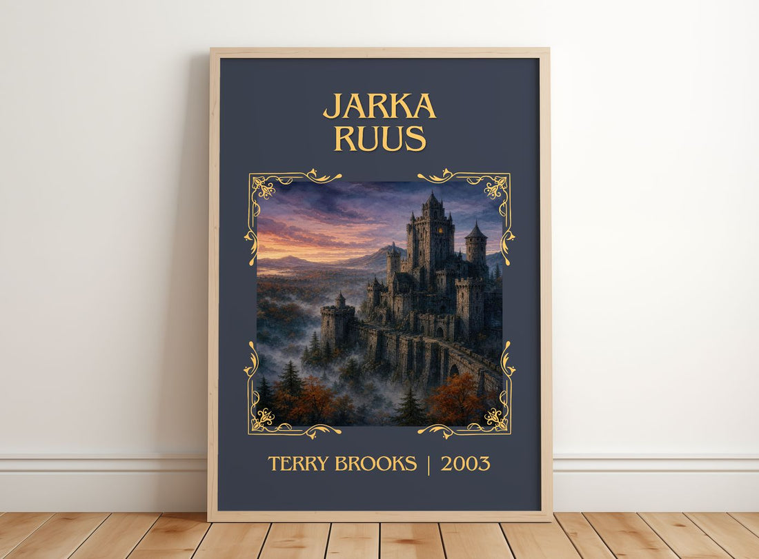 Jarka Ruus Classic Book Art Print by Terry Brooks – framed print leaning on a wooden floor