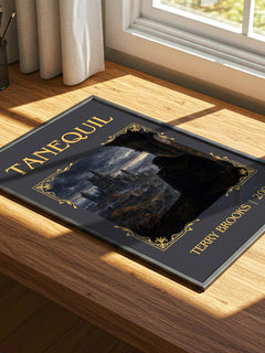 Tanequil Classic Book Art Print by Terry Brooks – print on a sunlit desk