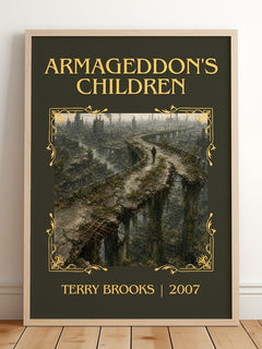 Armageddon's Children Classic Book Art Print by Terry Brooks – framed print leaning on a wooden floor