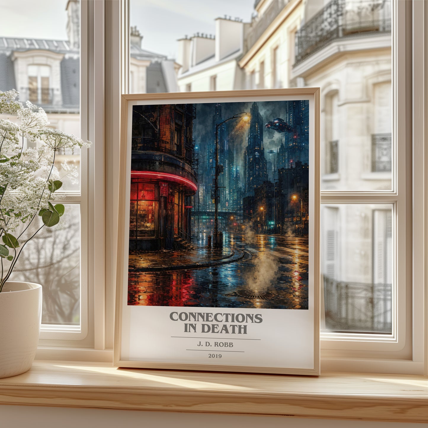 Connections In Death book cover poster colour and style options – J. D. Robb book art