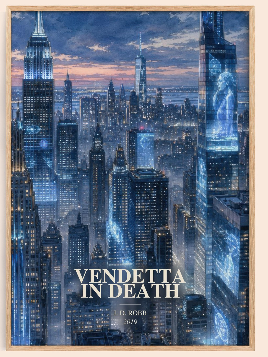 Vendetta In Death watercolour book poster by J. D. Robb – framed literary art print