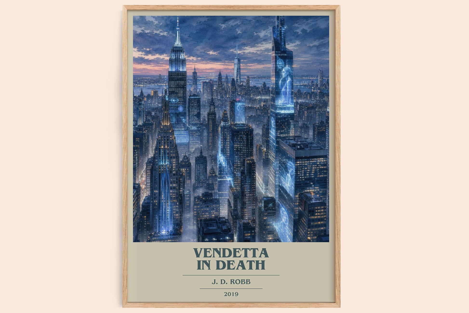 Vendetta In Death book cover book poster by J. D. Robb – framed literary art print