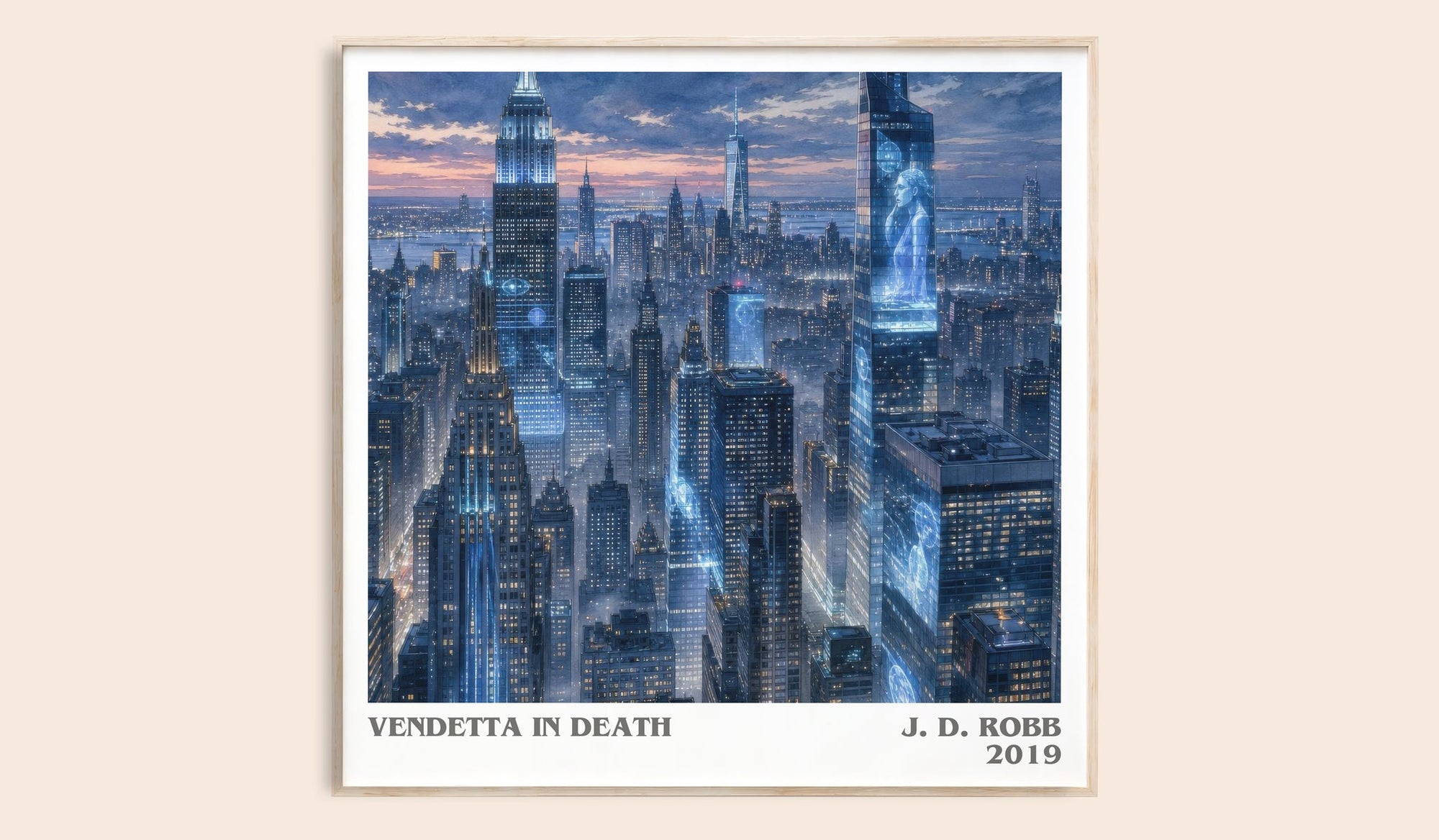 Vendetta In Death literary book poster by J. D. Robb – framed literary art print