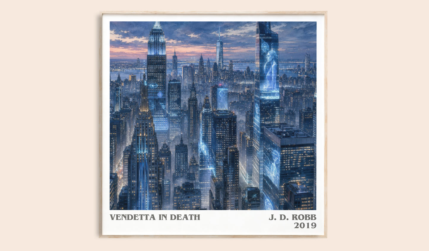 Vendetta In Death literary book poster by J. D. Robb – framed literary art print