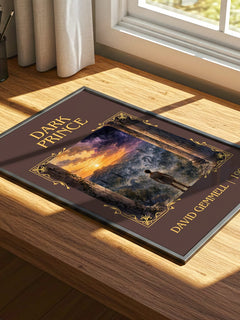 Dark Prince Classic Book Art Print by David Gemmell – print on a sunlit desk