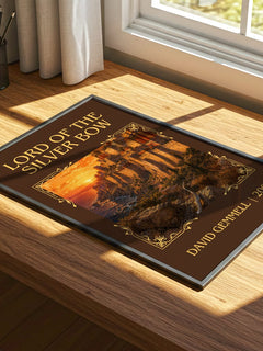 Lord of the Silver Bow Classic Book Art Print by David Gemmell – print on a sunlit desk