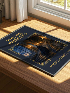 The Tin Princess Classic Book Art Print by Philip Pullman – print on a sunlit desk