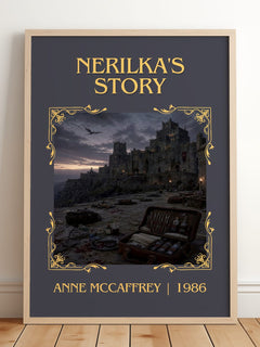Nerilka's Story Classic Book Art Print by Anne McCaffrey – framed print leaning on a wooden floor