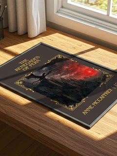 The Renegades of Pern Classic Book Art Print by Anne McCaffrey – print on a sunlit desk