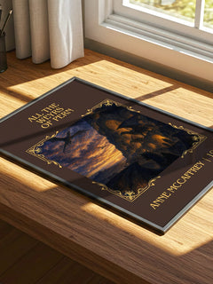 All the Weyrs of Pern Classic Book Art Print by Anne McCaffrey – print on a sunlit desk