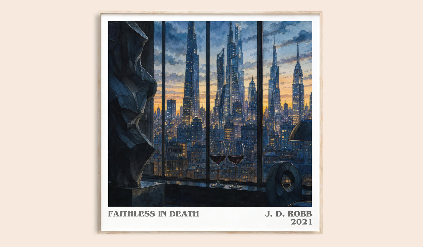 Faithless In Death literary book poster by J. D. Robb – framed literary art print