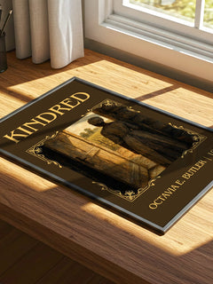 Kindred Classic Book Art Print by Octavia E. Butler – print on a sunlit desk