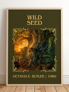 Wild Seed Classic Book Art Print by Octavia E. Butler – framed print leaning on a wooden floor