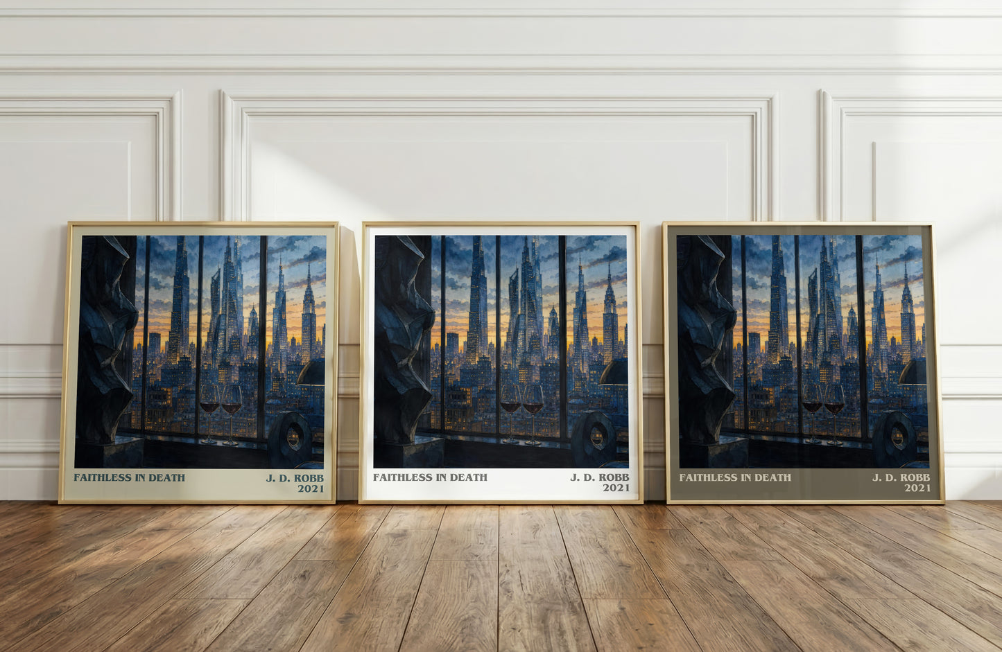 Faithless In Death literary art print colour and style options – J. D. Robb book art