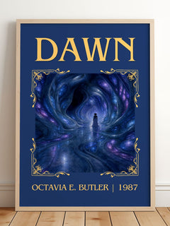 Dawn Classic Book Art Print by Octavia E. Butler – framed print leaning on a wooden floor