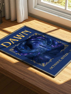 Dawn Classic Book Art Print by Octavia E. Butler – print on a sunlit desk