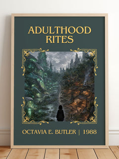 Adulthood Rites Classic Book Art Print by Octavia E. Butler – framed print leaning on a wooden floor