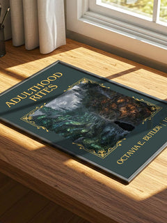 Adulthood Rites Classic Book Art Print by Octavia E. Butler – print on a sunlit desk