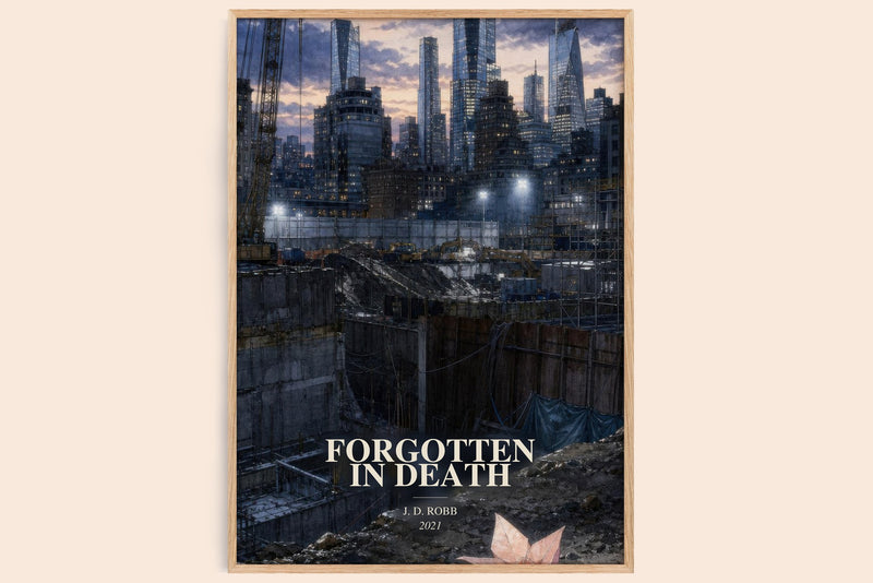 Forgotten In Death watercolour book poster by J. D. Robb – framed literary art print