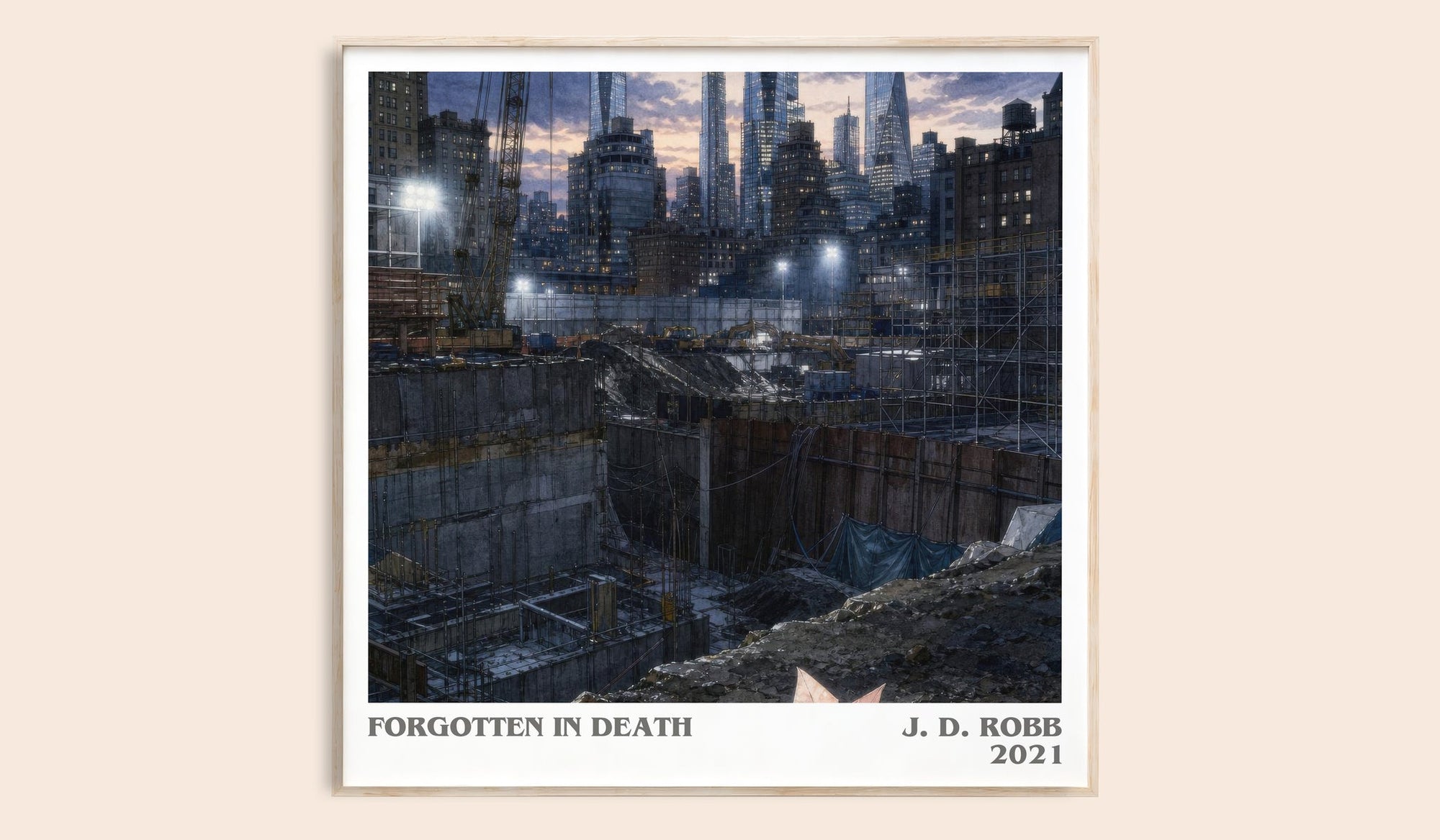 Forgotten In Death literary book poster by J. D. Robb – framed literary art print