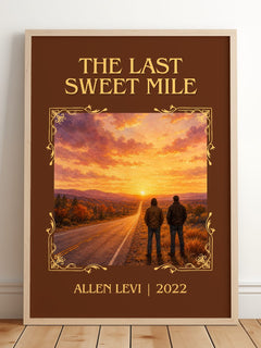 The Last Sweet Mile Classic Book Art Print by Allen Levi – framed print leaning on a wooden floor