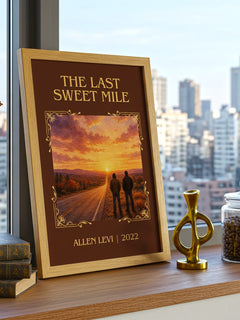 The Last Sweet Mile Classic Book Art Print by Allen Levi – framed print on a city-view windowsill
