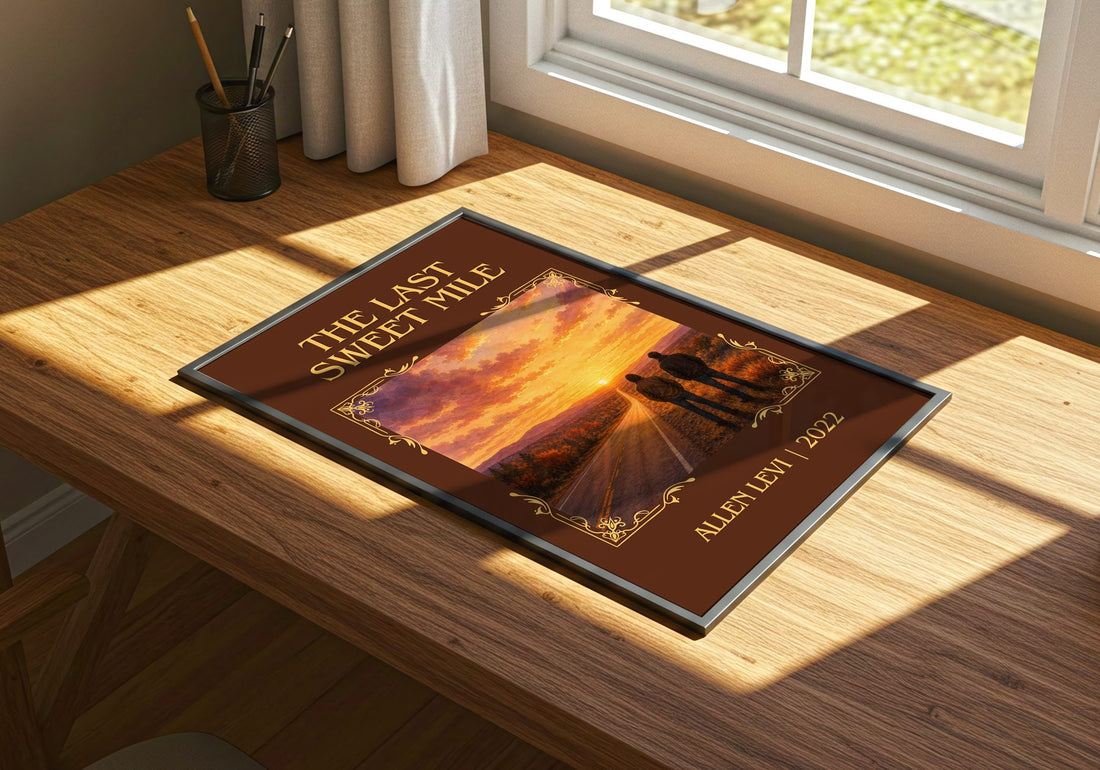 The Last Sweet Mile Classic Book Art Print by Allen Levi – print on a sunlit desk
