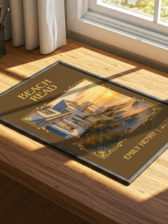 Beach Read Classic Book Art Print by Emily Henry – print on a sunlit desk