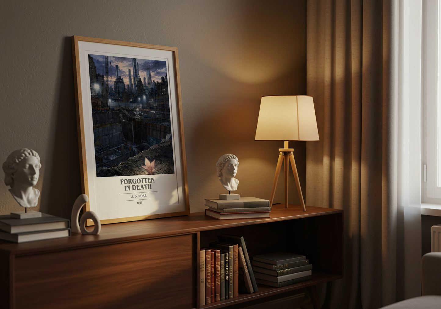 Forgotten In Death book cover book poster framed on wall – thriller wall art