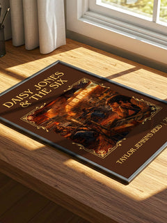 Daisy Jones & The Six Classic Book Art Print by Taylor Jenkins Reid – print on a sunlit desk