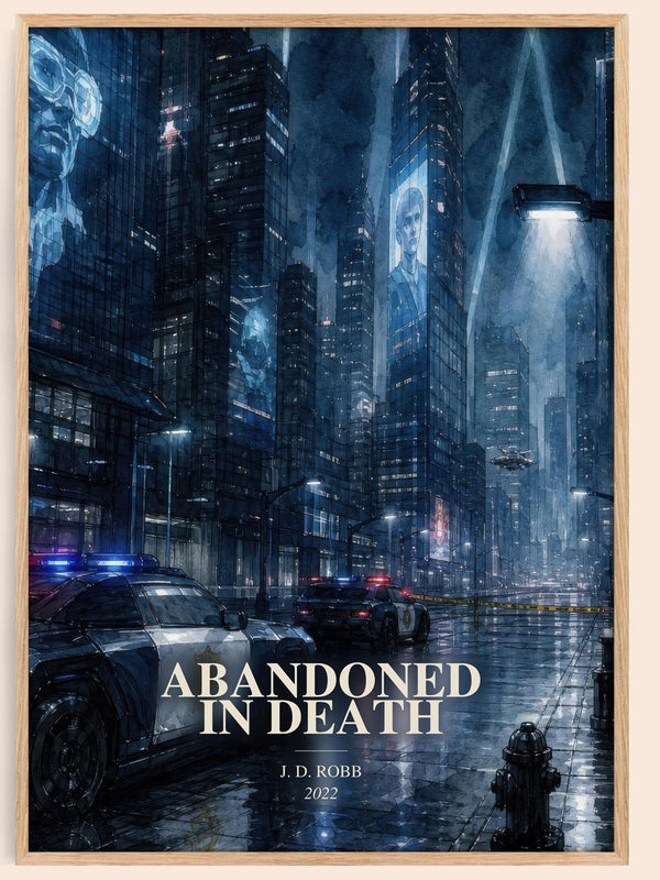Abandoned In Death watercolour book poster by J. D. Robb – framed literary art print