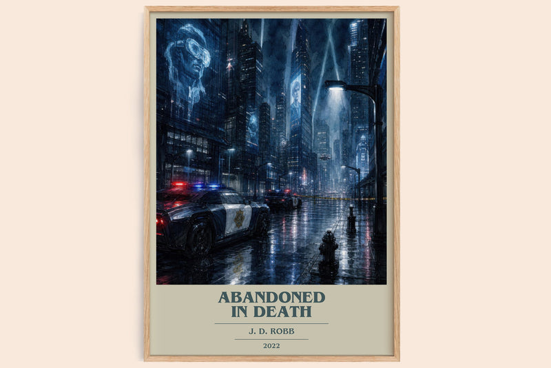 Abandoned In Death book cover book poster by J. D. Robb – framed literary art print
