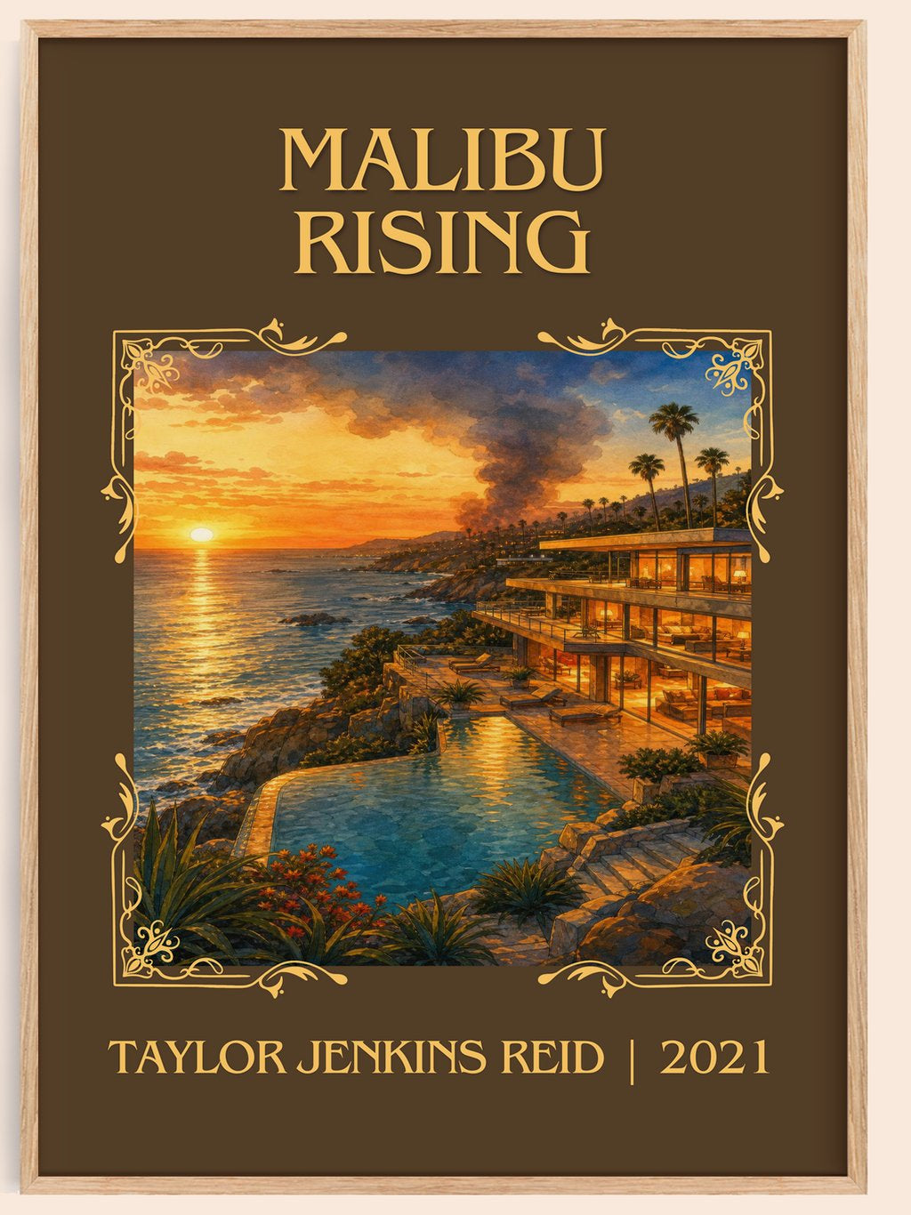 Malibu Rising Classic Book Art Print by Taylor Jenkins Reid – book poster